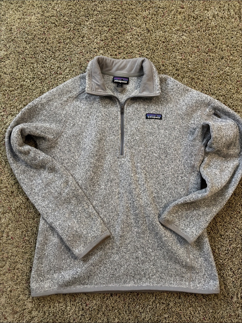 Patagonia Women's Better Sweater 1/4 Zip Gray Fleece Pullover Size M